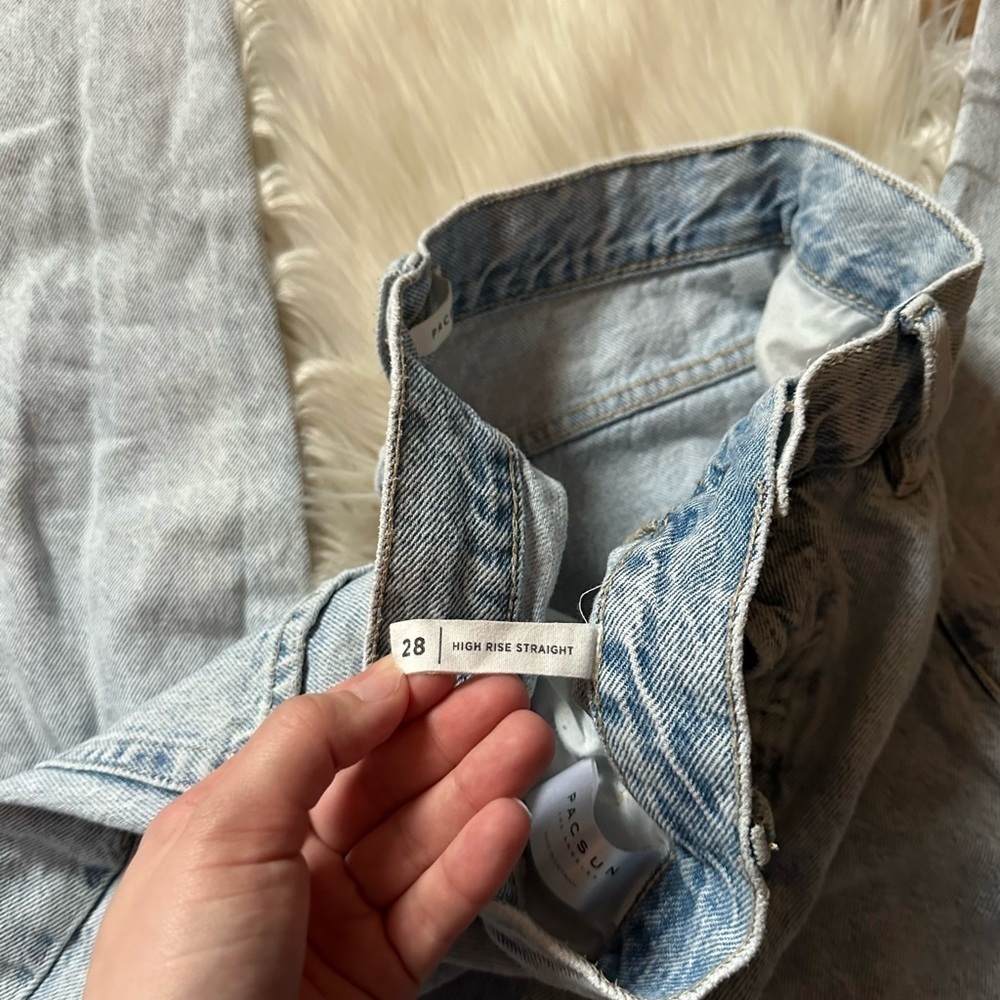PACSUN High Rise Straight Ripped Jeans - Picture 4 of 6